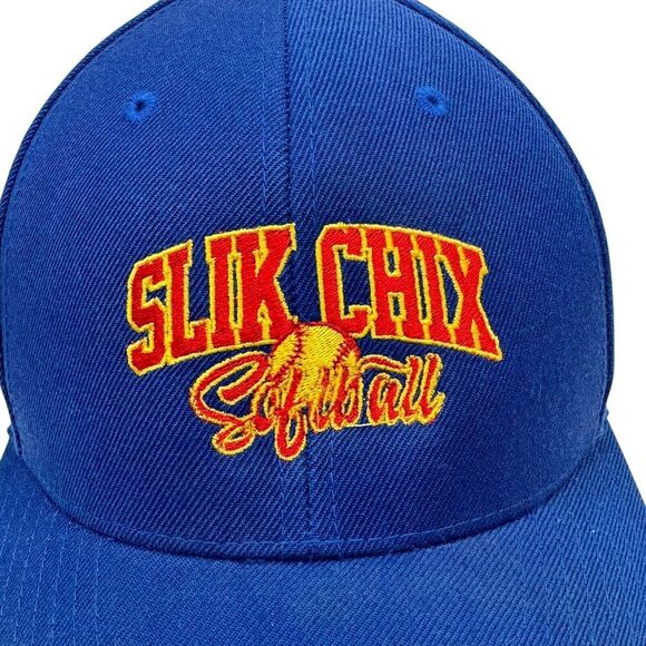 Slik Chix Womens Blue Baseball Hat OSFA Adjustable Wool Blend Girl Boss Feminist - Picture 4 of 12